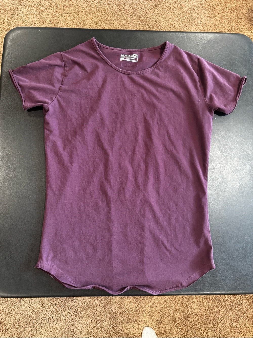 Alphalete L Short Sleeve Scoop Neck Tee - Plum